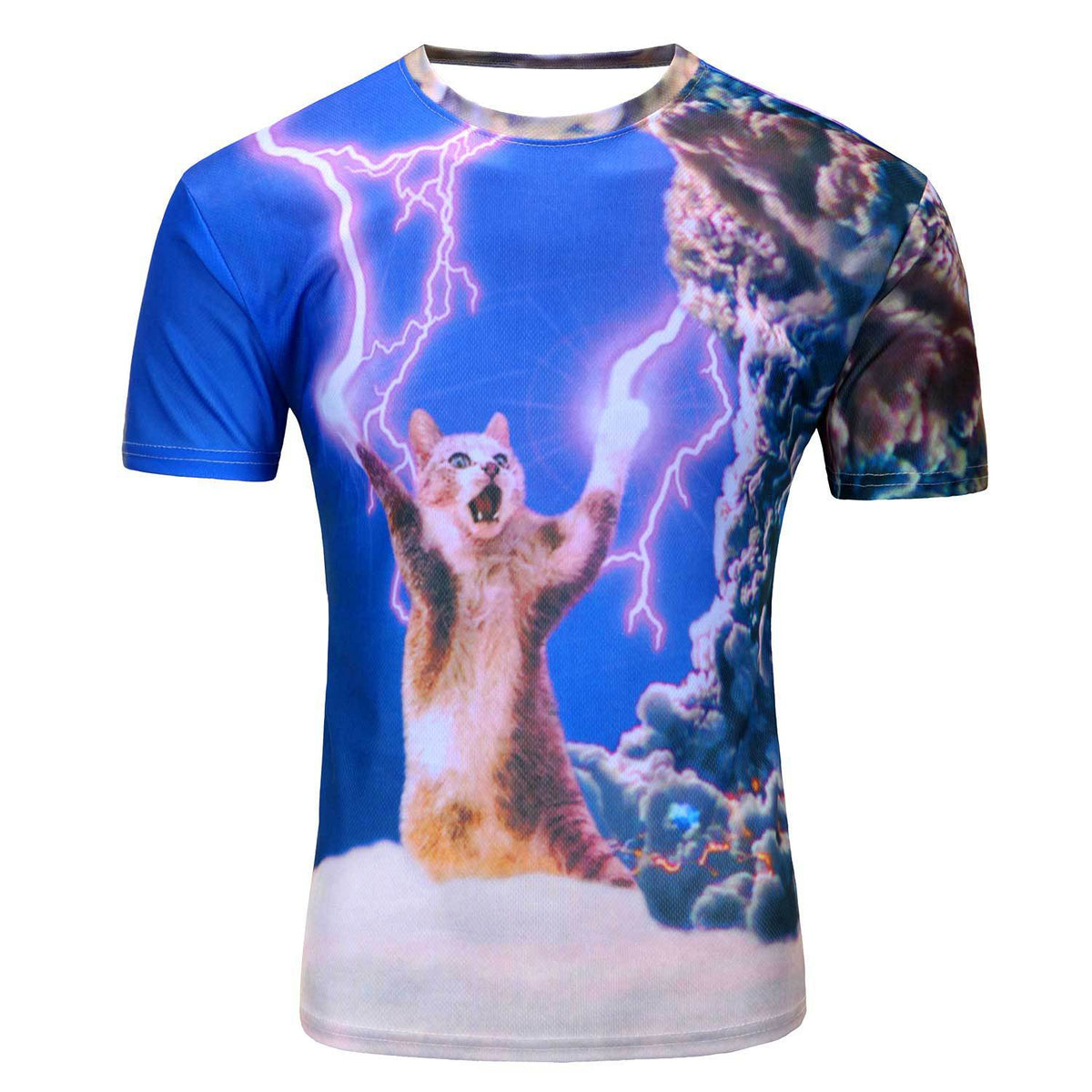 Mens T-shirt Pizza  Mushroom   Headshot Clown Lightning Man 3Dprint  T-shirt Angelwarriorfitness.com