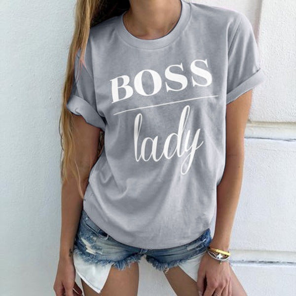 Summer Fashion Women Casual Letter Printed T-shirt Tops Lady Tee Printed Short Sleeve Tops Angelwarriorfitness.com