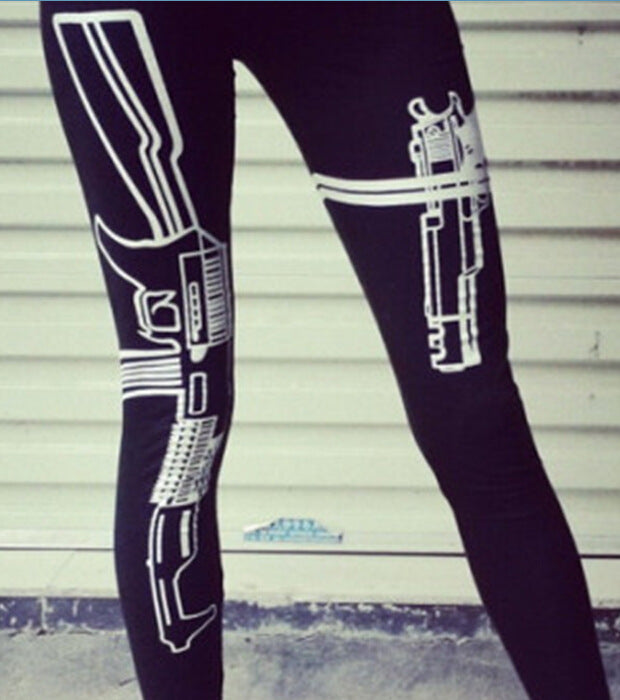 Punk personalized printed cotton nine-pointed leggings Angelwarriorfitness.com