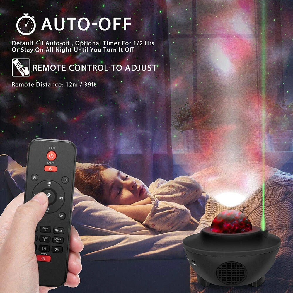 USB LED Star Night Light Music Starry Water Wave LED Projector Light Bluetooth Projector Sound-Activated Projector Light Decor Angelwarriorfitness.com