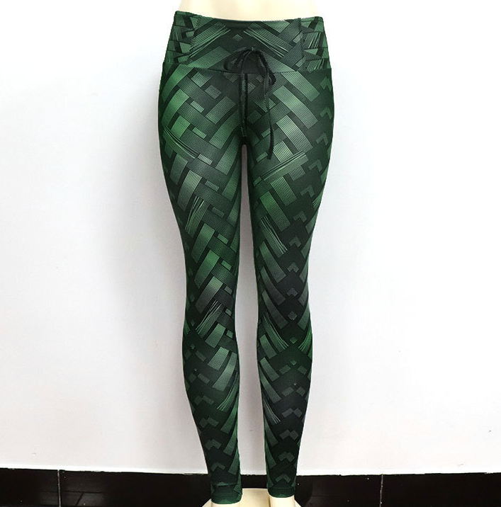 High Waist Iron Weave Print Push Up Yoga Workout Leggings Angelwarriorfitness.com