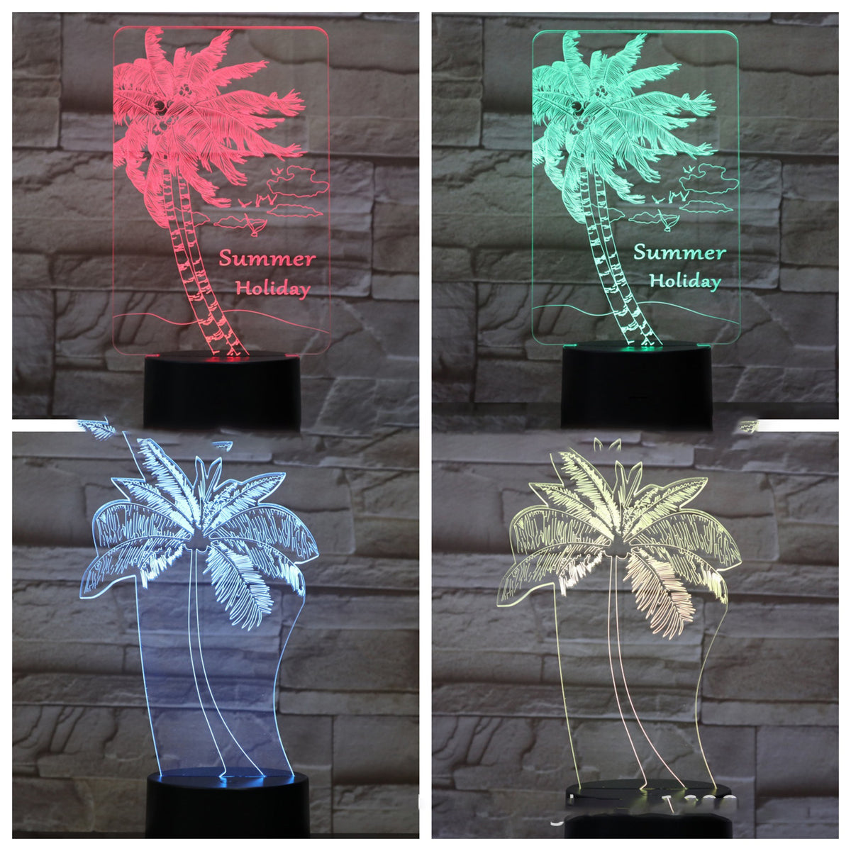 Coconut Palm Tree 3D Illusion Night Light Angelwarriorfitness.com