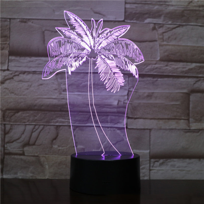 Coconut Palm Tree 3D Illusion Night Light Angelwarriorfitness.com