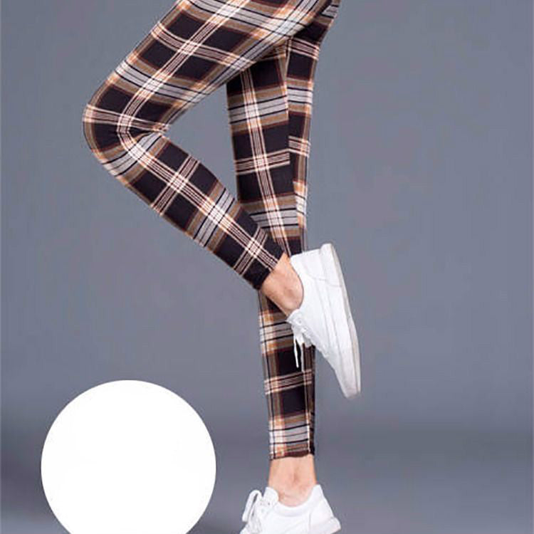 Milk silk check leggings Angelwarriorfitness.com