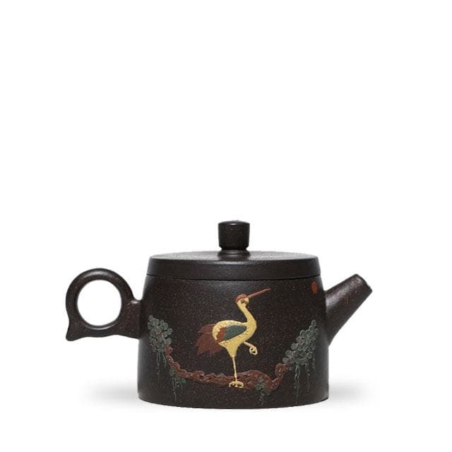 Red Phoenix Chaoyang teapot rich and noble longevity pot crane asked teapot black gold sand teapot Angelwarriorfitness.com