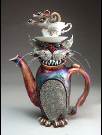 Handmade Art Cat Teapot Resin Crafts Angelwarriorfitness.com