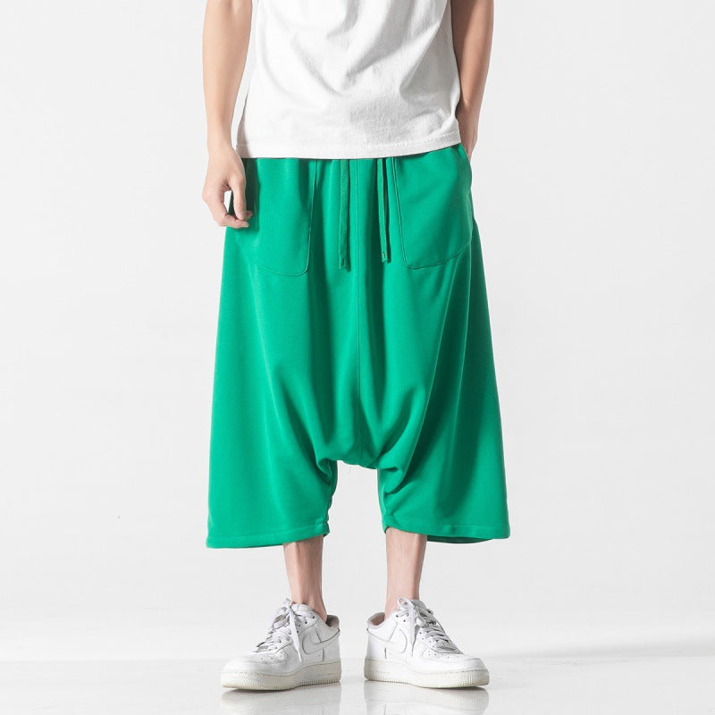 Mens Fashion Casual Loose Straight Wide Leg Pants Angelwarriorfitness.com