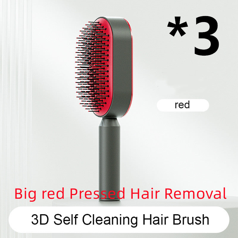 Self Cleaning Hair Brush For Women One-key Cleaning Hair Loss Airbag Massage Scalp Comb Anti-Static Hairbrush Angelwarriorfitness.com