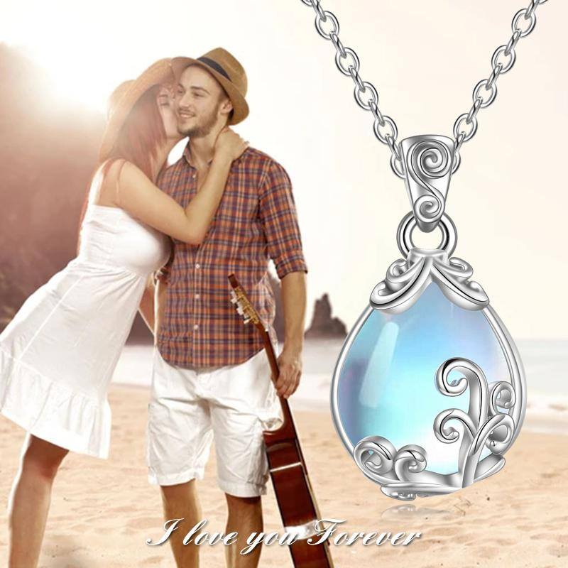 Sterling Silver Moonstone Filigree Teardrop Necklace Jewelry Angelwarriorfitness.com