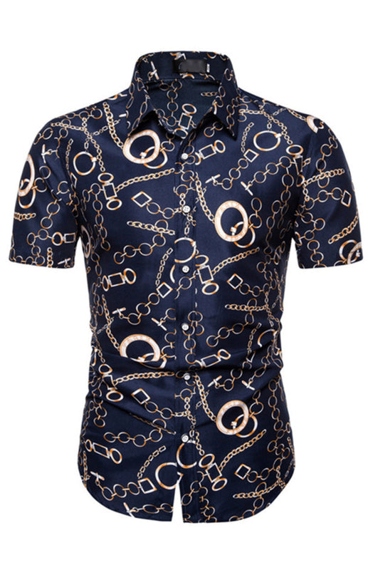 Men's Summer Fashion Short Sleeve Printed Shirt Angelwarriorfitness.com