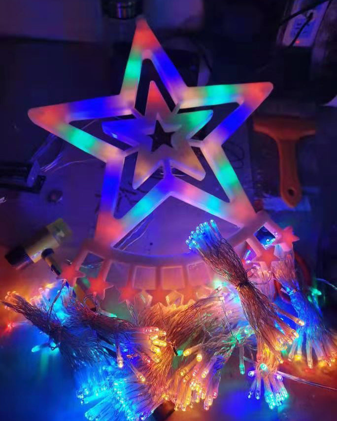 LED Five-pointed Star Waterfall Light To Decorate The Courtyard Outdoor Angelwarriorfitness.com