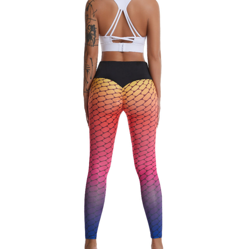 Women Leggings Fitness High Waist Push Up Tie Dye Spandex  Seamless Femme Leggings Skinny Bubble Hip-lifting Angelwarriorfitness.com