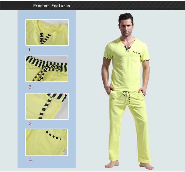 Home service men's autumn suit cotton sportswear pajamas pajamas Angelwarriorfitness.com