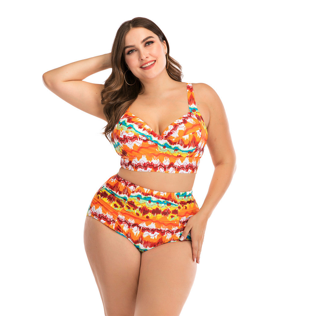 Plus size split swimsuit Angelwarriorfitness.com