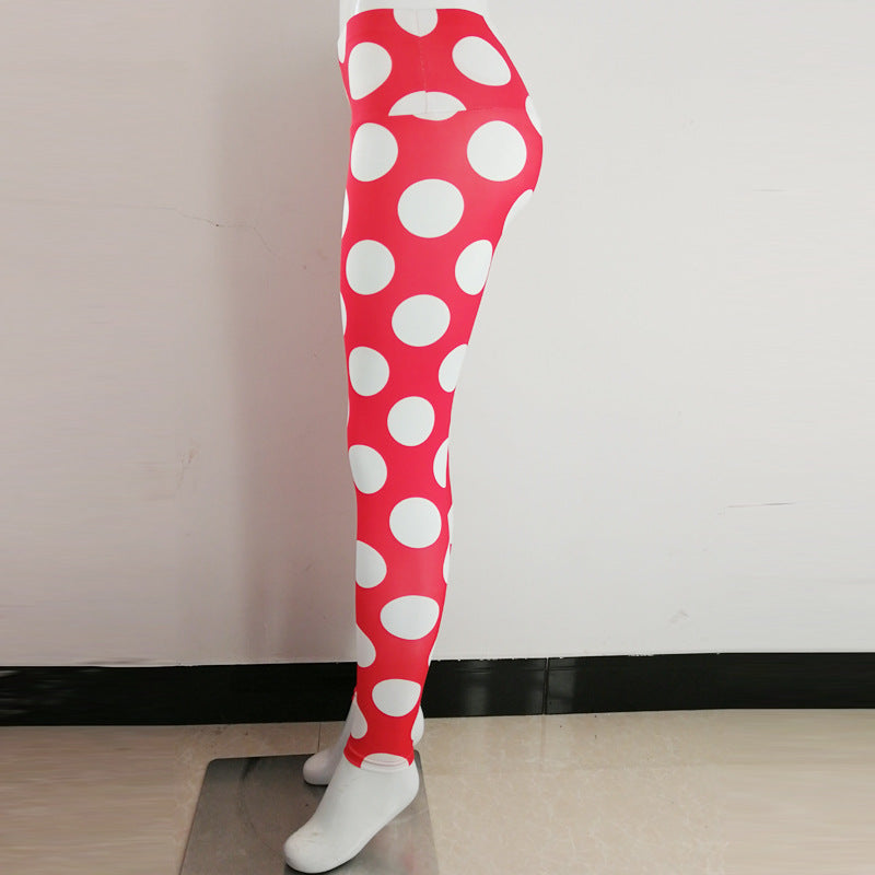 Red bottom white circle leggings Angelwarriorfitness.com