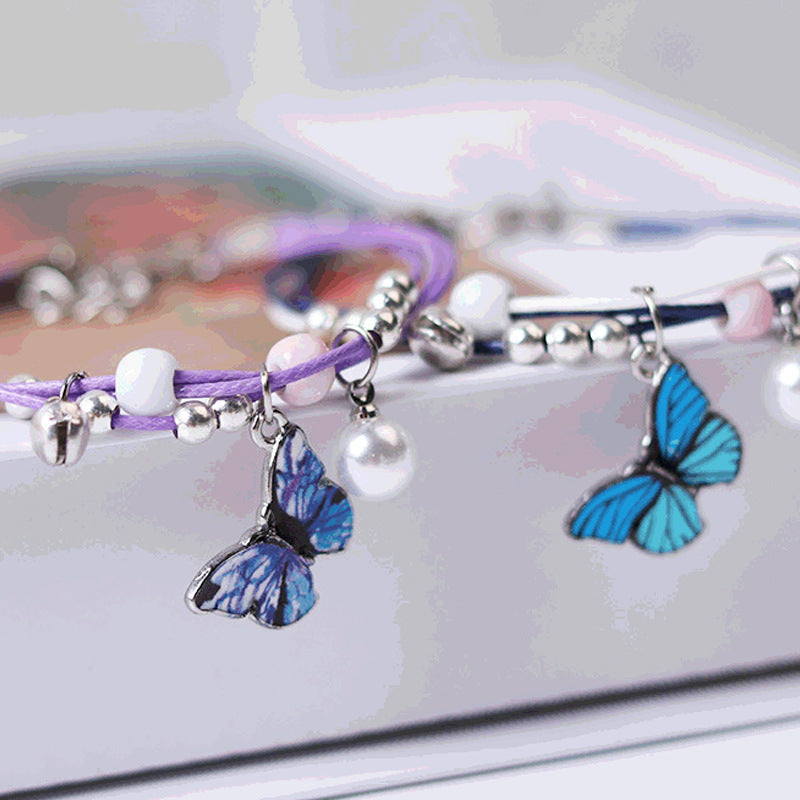 Women's Butterfly Pearl Couple Bracelet Angelwarriorfitness.com