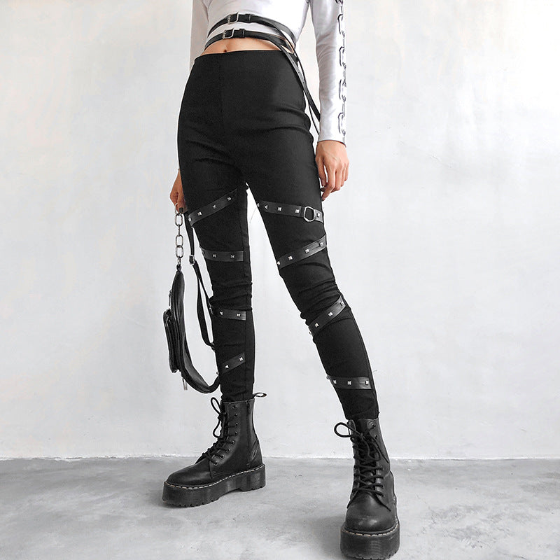 Streetwear Punk ribbon  leggings Angelwarriorfitness.com