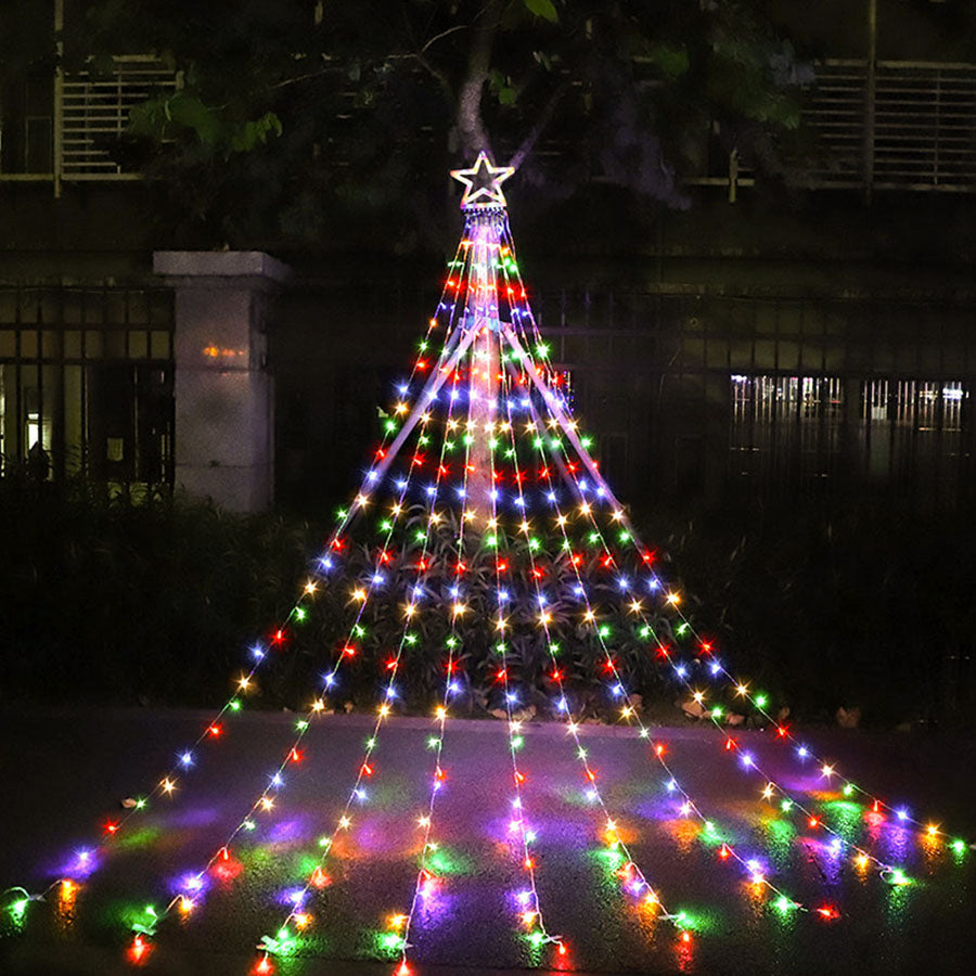 LED Five-pointed Star Waterfall Light To Decorate The Courtyard Outdoor Angelwarriorfitness.com