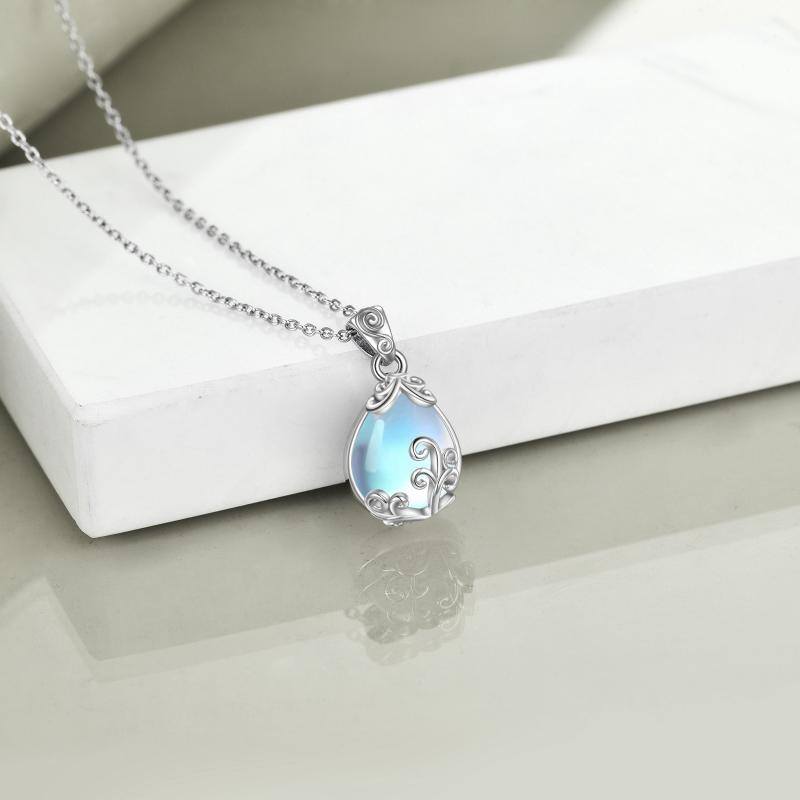 Sterling Silver Moonstone Filigree Teardrop Necklace Jewelry Angelwarriorfitness.com