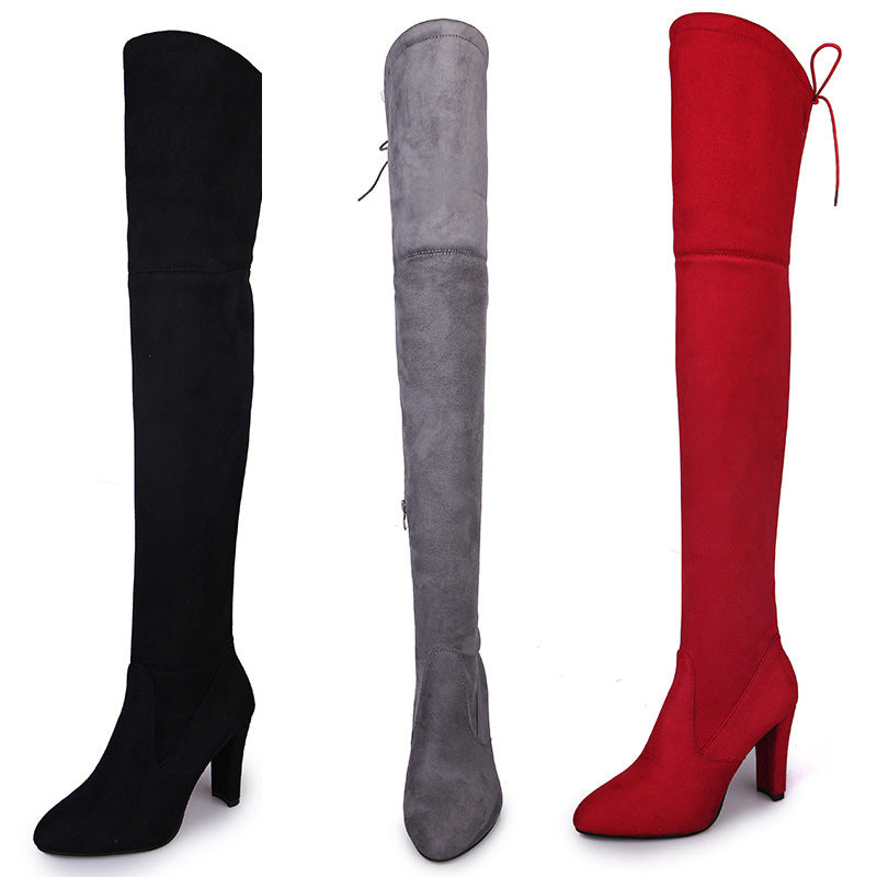 Black Knee High Boots For Women Shoes High Heel Long Boots Angelwarriorfitness.com