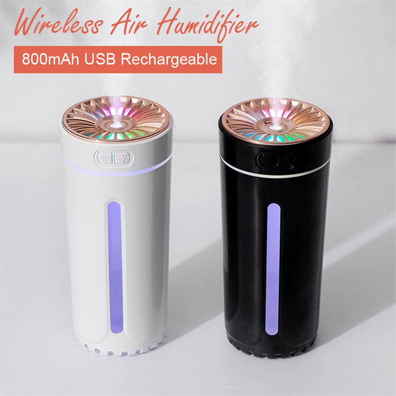 Wireless Air Humidifier Colorful Lights Mute Ultrasonic USB Fogger Diffuser Purifier 800mAh Rechargeabl Cool Mist Maker For Car Angelwarriorfitness.com