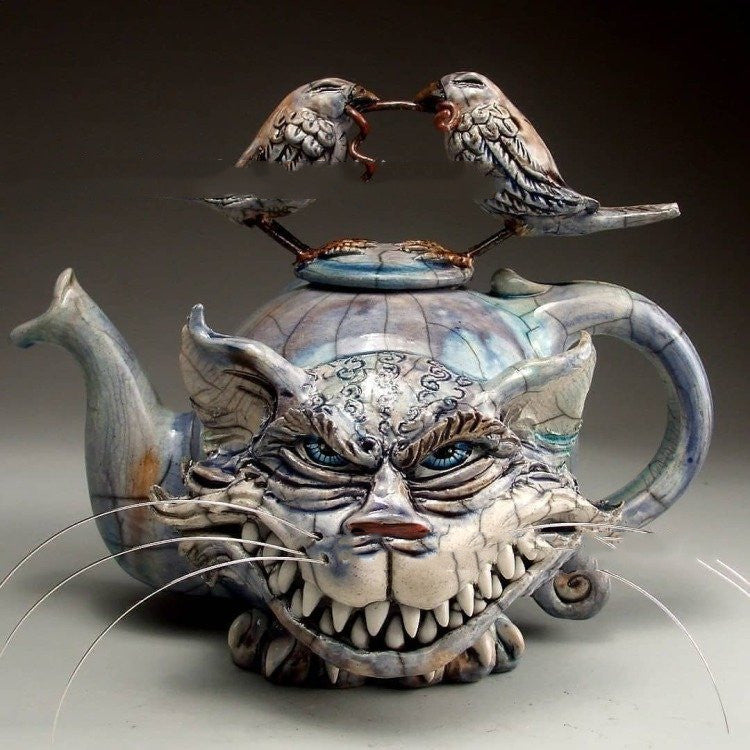 Handmade Art Cat Teapot Resin Crafts Angelwarriorfitness.com