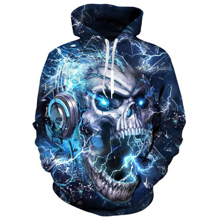 Printed Hoodies, Custom design, Skull Printed Hoodies Angelwarriorfitness.com