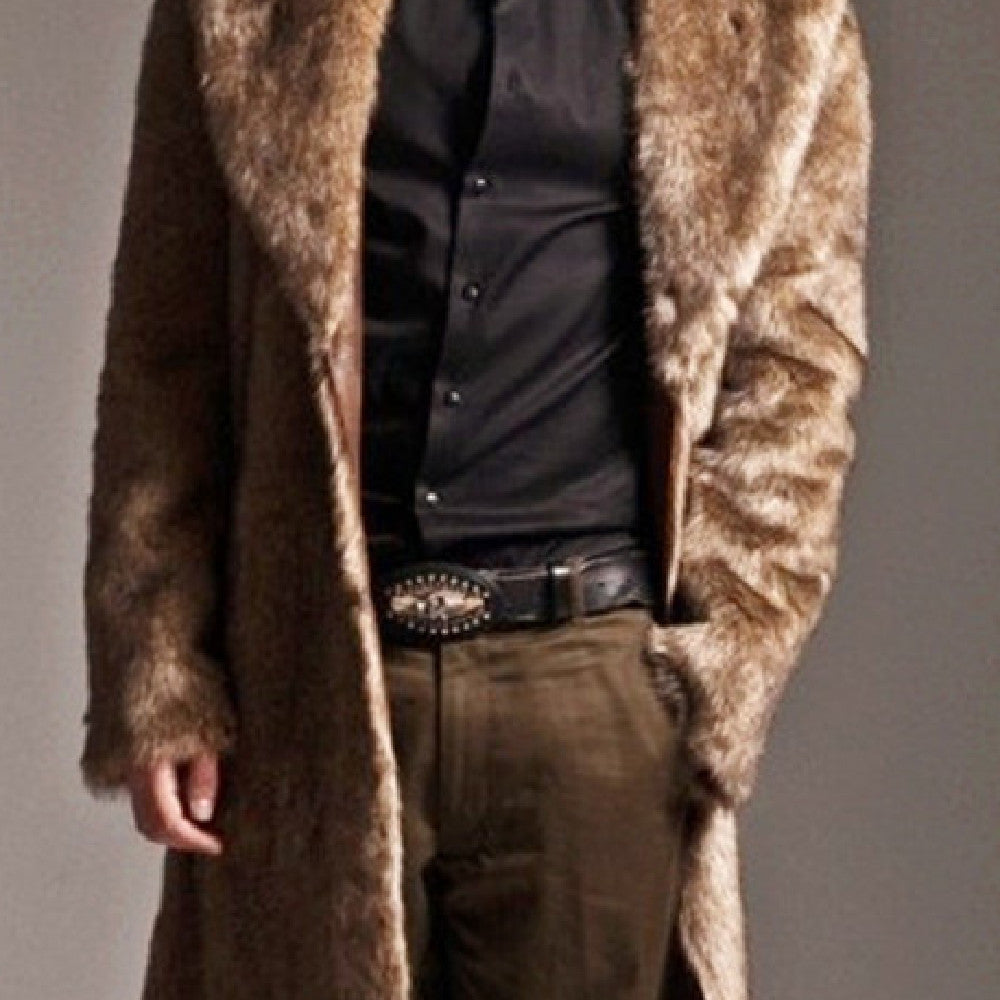 Men's Suit Collar Imitation Fur Coat Angelwarriorfitness.com