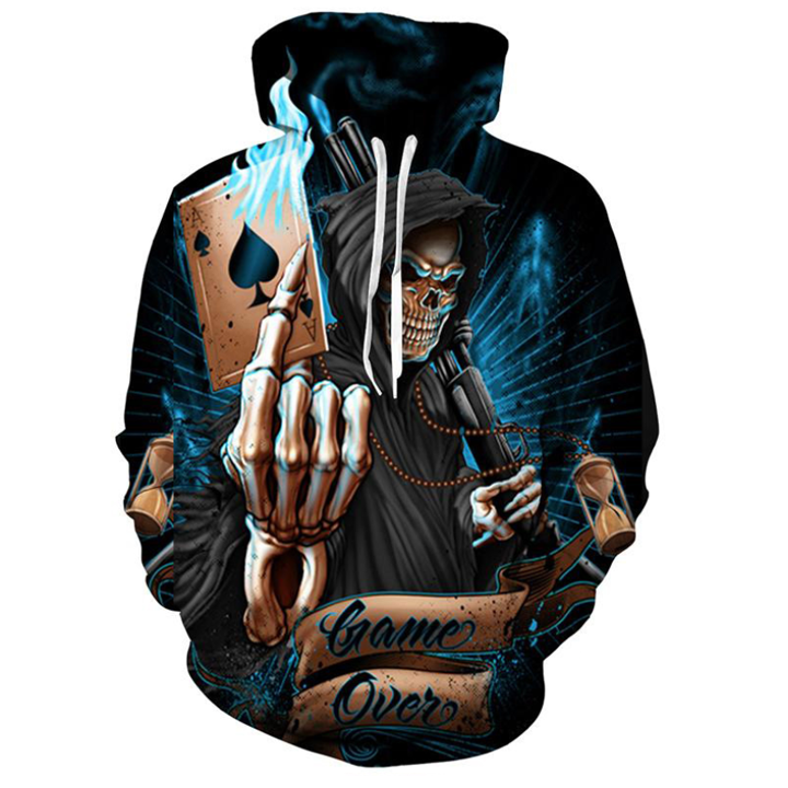 Printed Hoodies, Custom design, Skull Printed Hoodies Angelwarriorfitness.com