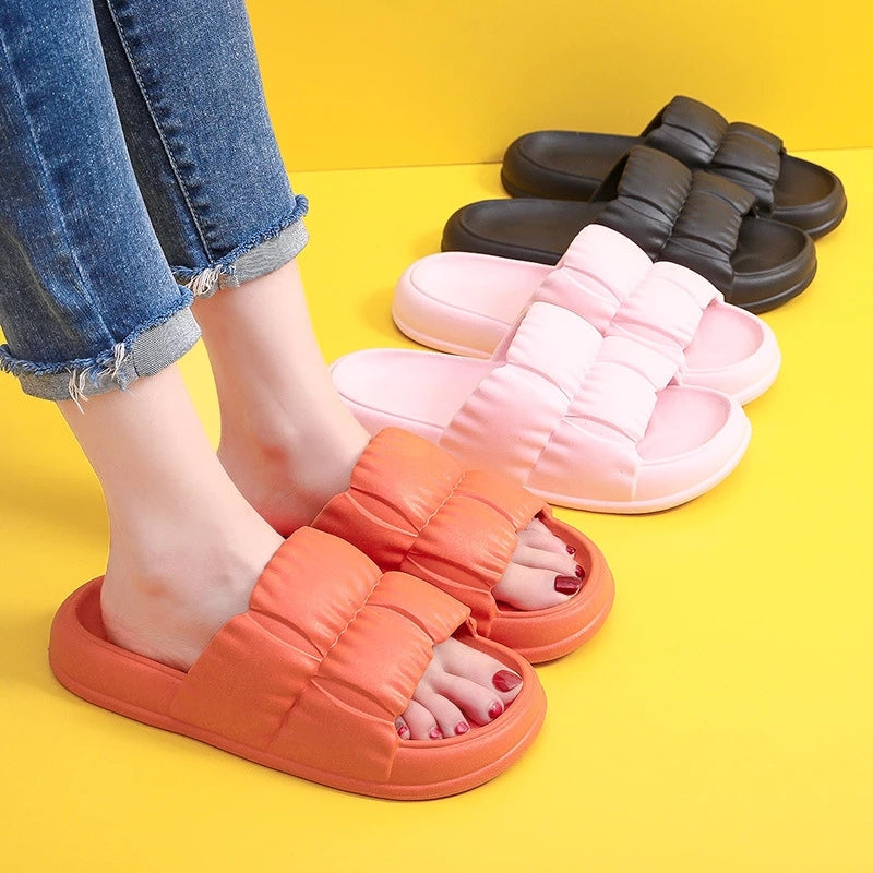 Women Home Shoes Bathroom Slippers Soft Sole Slides Summer Beach Shoes Angelwarriorfitness.com