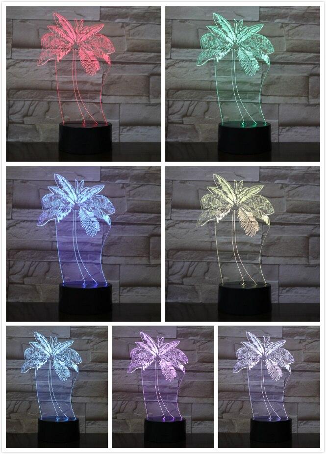 Coconut Palm Tree 3D Illusion Night Light Angelwarriorfitness.com