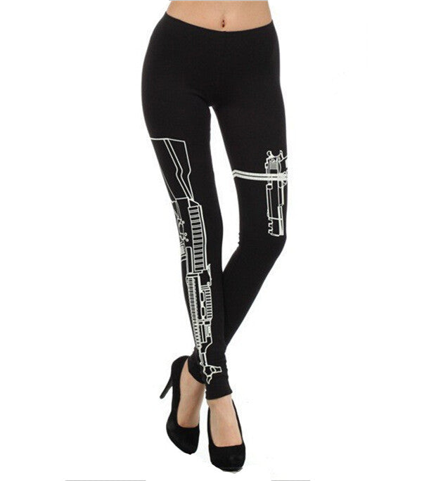 Punk personalized printed cotton nine-pointed leggings Angelwarriorfitness.com