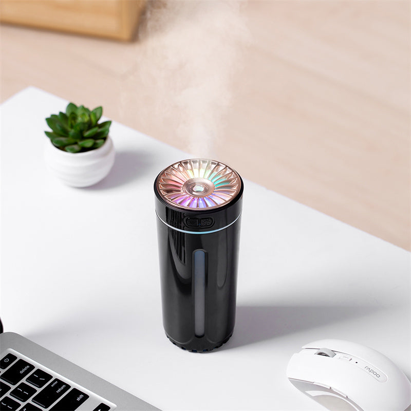 Wireless Air Humidifier Colorful Lights Mute Ultrasonic USB Fogger Diffuser Purifier 800mAh Rechargeabl Cool Mist Maker For Car Angelwarriorfitness.com