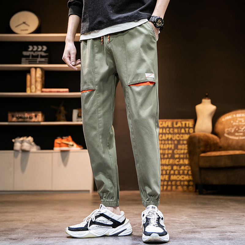 Overalls Mens Trendy Brand Harem Pants Sports Feet Nine-point Beam Feet Casual Pants Angelwarriorfitness.com