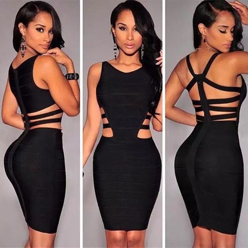 New Bandage Dresses For Women Black Sexy Sleeveless Ladies Angelwarriorfitness.com