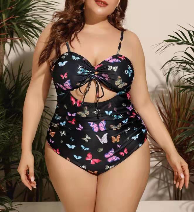 Fat Woman One Piece Print Plus Fat Swimsuit Angelwarriorfitness.com