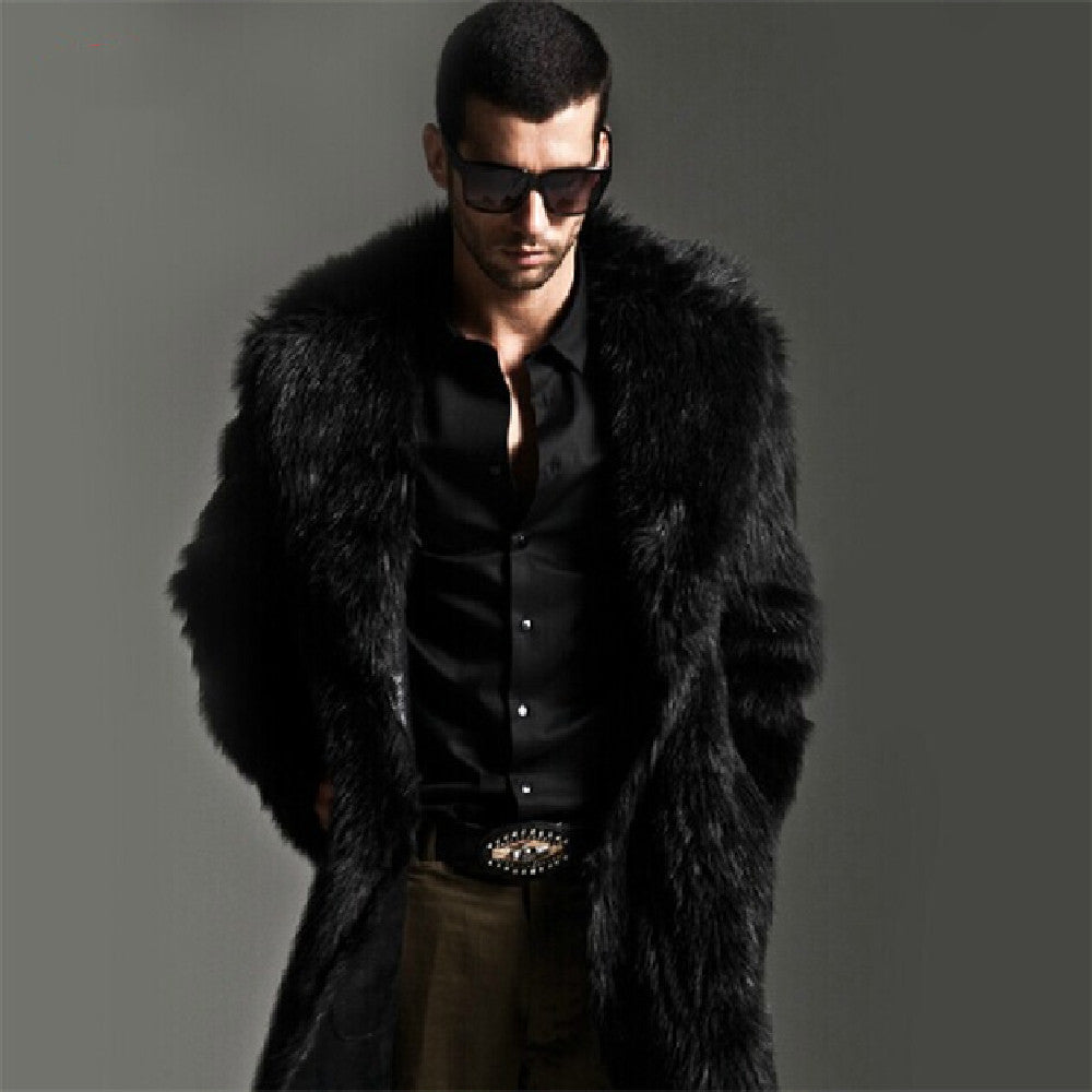 Men's Suit Collar Imitation Fur Coat Angelwarriorfitness.com