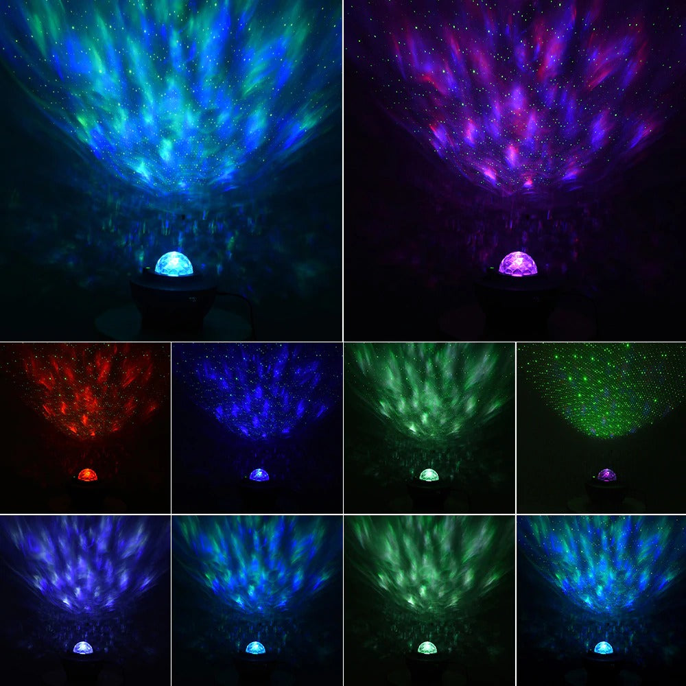 USB LED Star Night Light Music Starry Water Wave LED Projector Light Bluetooth Projector Sound-Activated Projector Light Decor Angelwarriorfitness.com