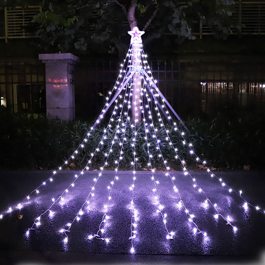 LED Five-pointed Star Waterfall Light To Decorate The Courtyard Outdoor Angelwarriorfitness.com