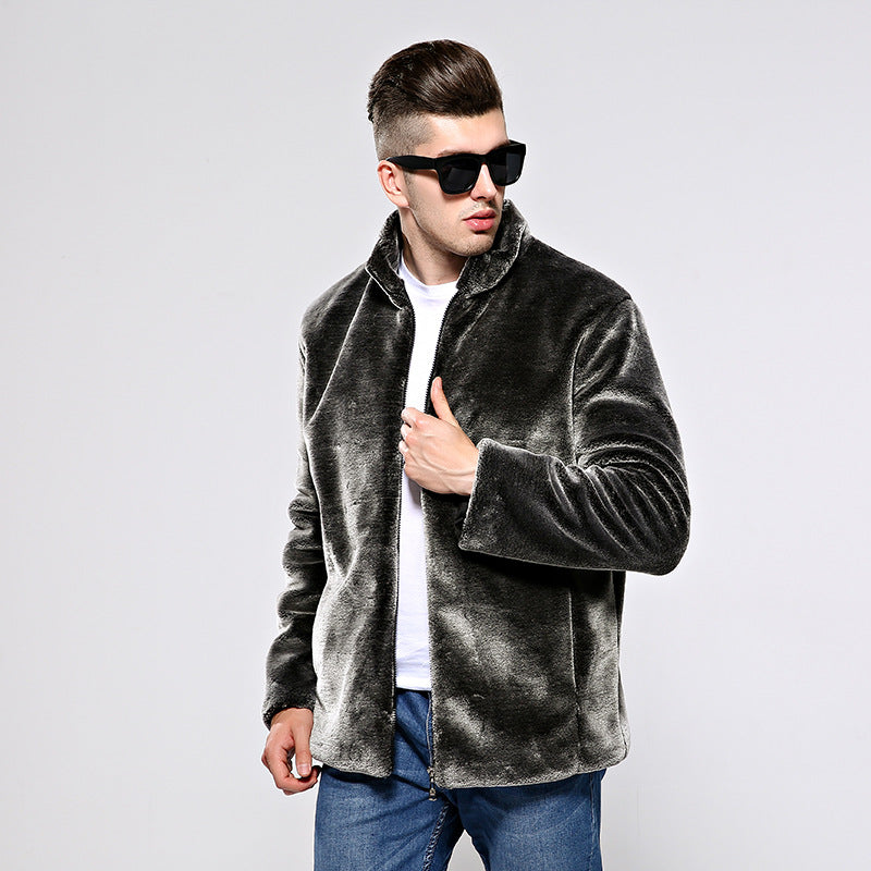 Men's Faux Fur Jacket Mink Fur Coat Angelwarriorfitness.com