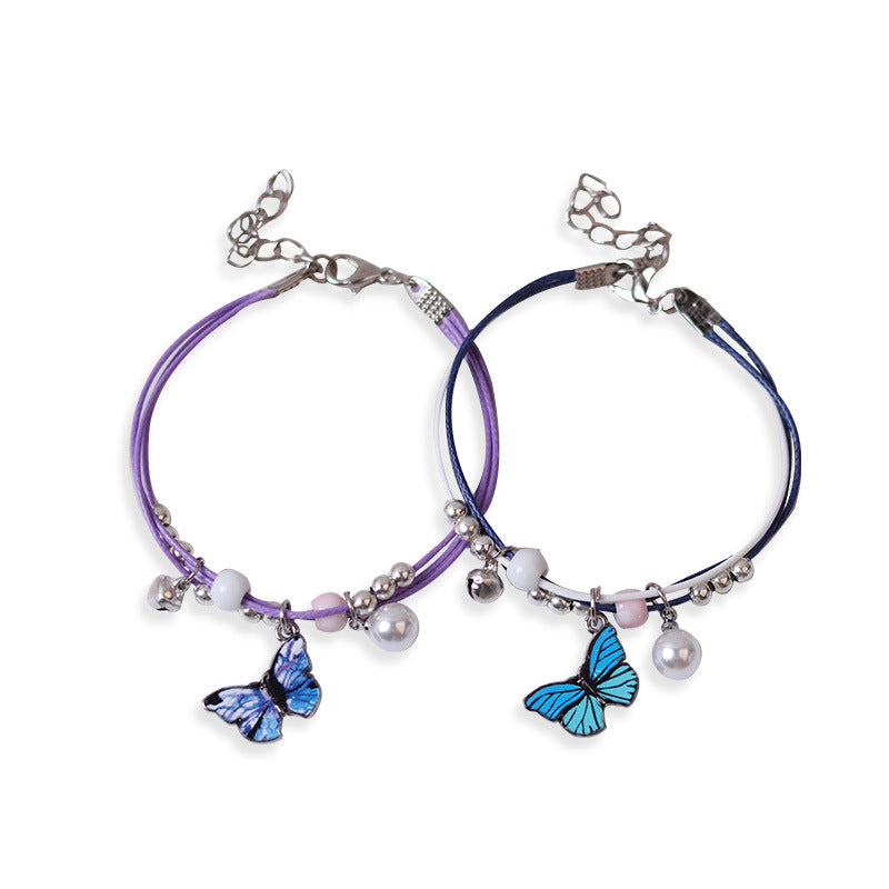 Women's Butterfly Pearl Couple Bracelet Angelwarriorfitness.com