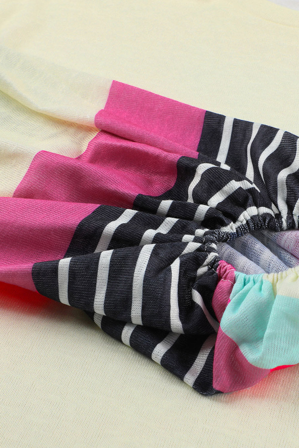 Striped Colorblock Long Sleeve Knit Top Angelwarriorfitness.com