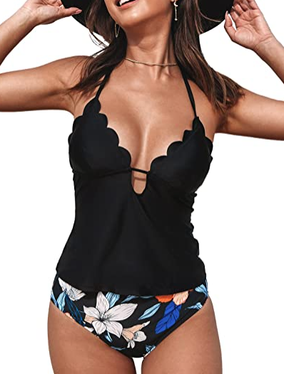 Ladies Fashion Cutout Lace-Up Halter Swimsuit Angelwarriorfitness.com