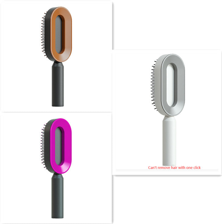 Self Cleaning Hair Brush For Women One-key Cleaning Hair Loss Airbag Massage Scalp Comb Anti-Static Hairbrush Angelwarriorfitness.com