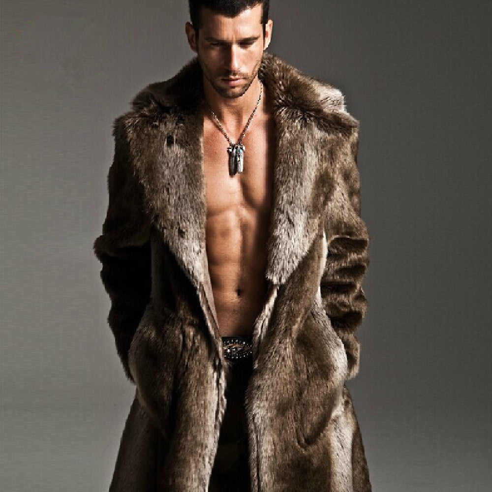 Men's Suit Collar Imitation Fur Coat Angelwarriorfitness.com