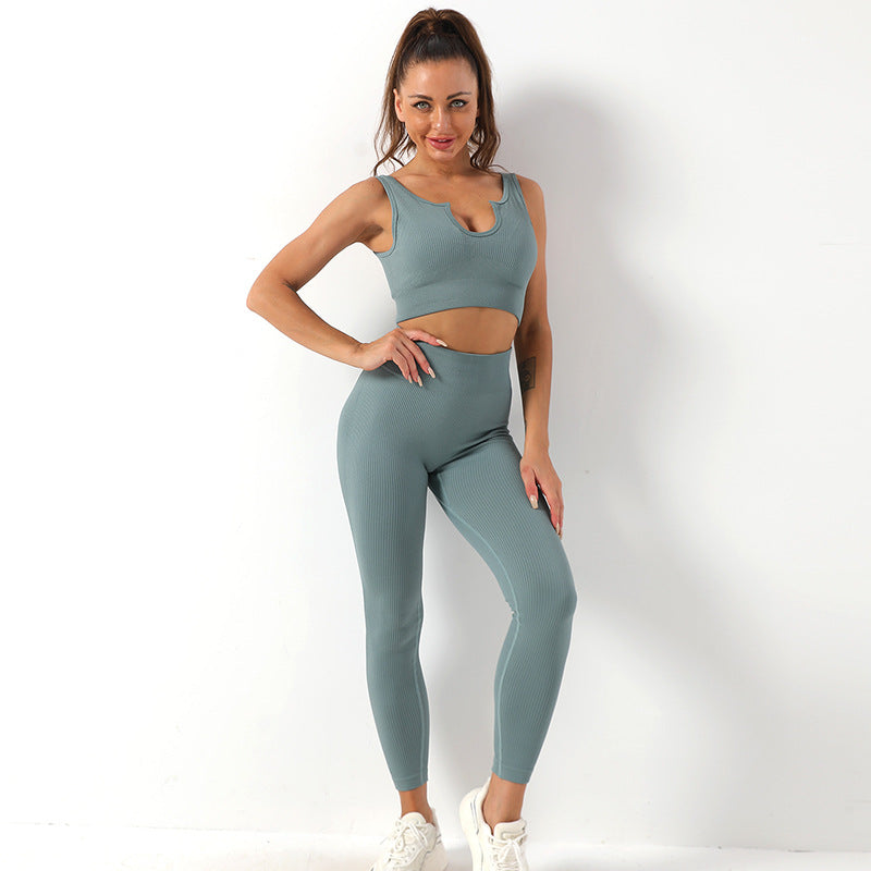 Yoga Suit Female Yoga Sportswear Bra Vest Hip Lift Trousers Angelwarriorfitness.com