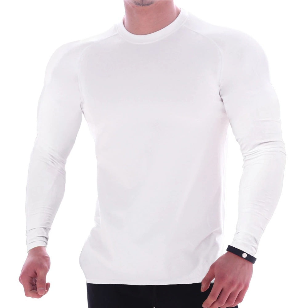 Thin Men's Muscle Sports Slim Round Neck Fitness Casual T-shirt Angelwarriorfitness.com