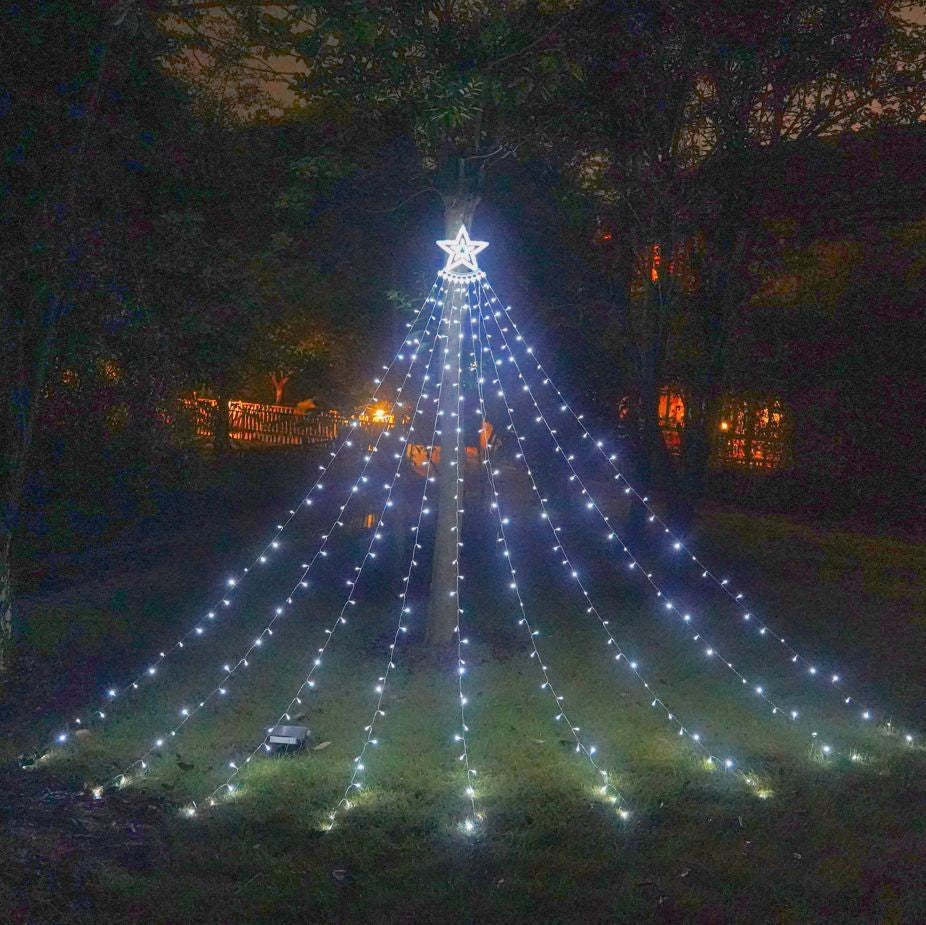 LED Five-pointed Star Waterfall Light To Decorate The Courtyard Outdoor Angelwarriorfitness.com