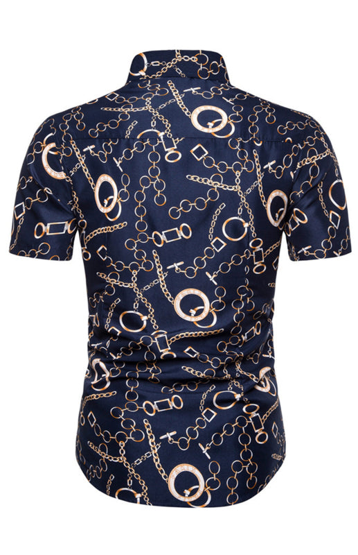 Men's Summer Fashion Short Sleeve Printed Shirt Angelwarriorfitness.com