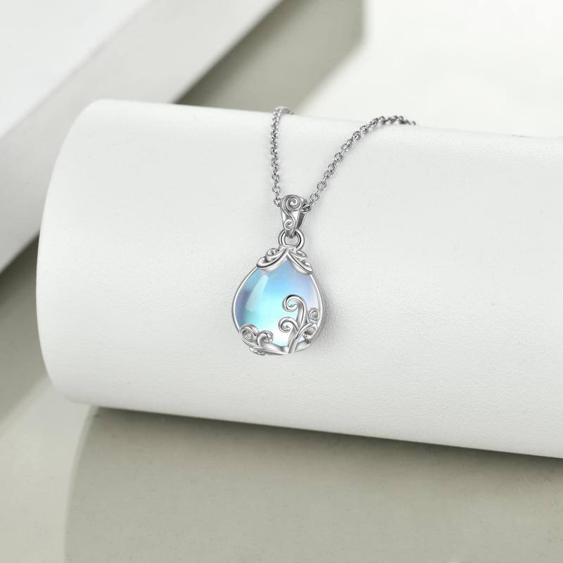 Sterling Silver Moonstone Filigree Teardrop Necklace Jewelry Angelwarriorfitness.com